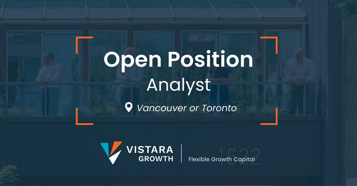 Interested in leveraging your technical expertise, corporate development skills, & financial acumen from your experience working in #tech into a career as an investor? If so take a look at our Analyst opportunity linked here: vistaragrowth.com/careers/#analy…
 
#VancouverJobs #TorontoJobs