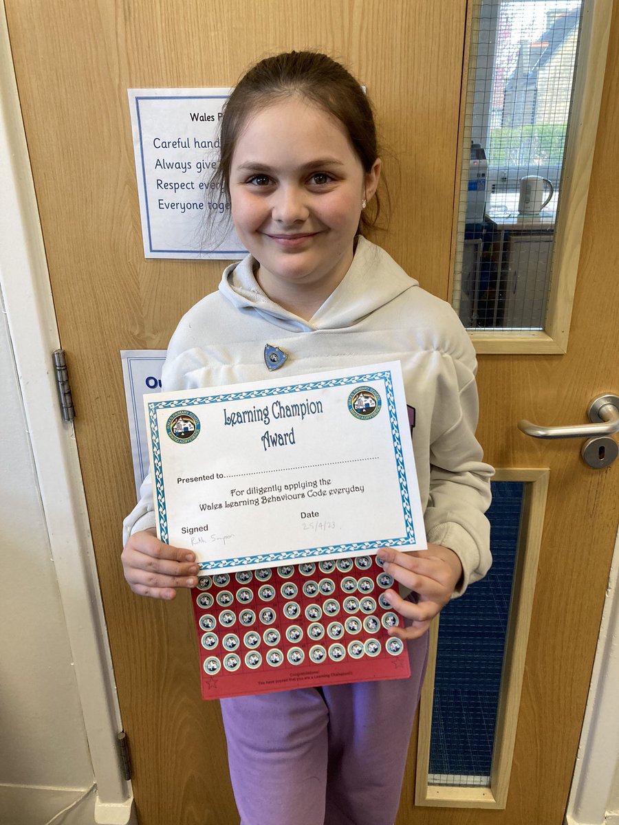 walesprimary's tweet photo. Learning Champion award achieved by this Y5 pupil - an outstanding achievement! 👏😊 #walescode https://t.co/f0Nlqurtnc