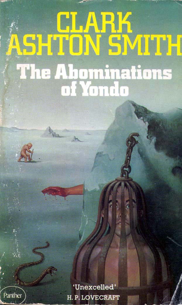 mavmaramis's tweet photo. Clark Ashton Smith, The Abominations of Yondo, Panther, 1974. Cover: Bob Haberfield. #ClarkAshtonSmith #BobHaberfield #Panther #abomination #Yondo #horror #Zothique #Averoigne #Poseidonis #Vathek #70sscifiart @thatsgoodweb @afrocosmist @70sscifi @retroscifiart https://t.co/EYnmua3DrX