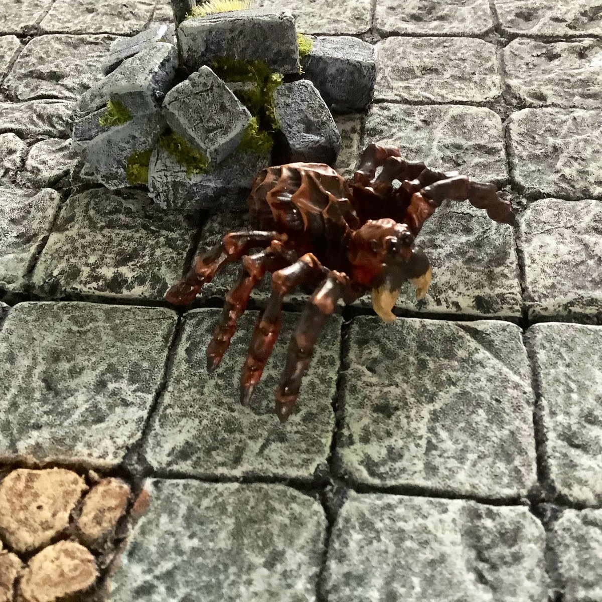 RMZHBC's tweet photo. Game board ready for the next #RangersofShadowdeep #BurningLight scenario. @reapermini Bones giant spiders and @BadSquiddoGames treasure chests … will the heroes last the course ? https://t.co/64vMxuIJGs