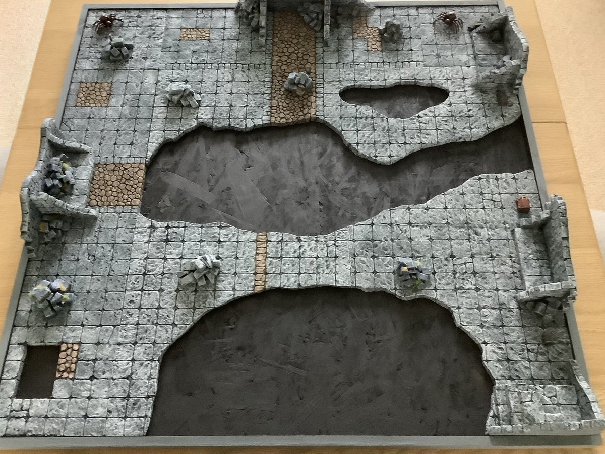 RMZHBC's tweet photo. Game board ready for the next #RangersofShadowdeep #BurningLight scenario. @reapermini Bones giant spiders and @BadSquiddoGames treasure chests … will the heroes last the course ? https://t.co/64vMxuIJGs