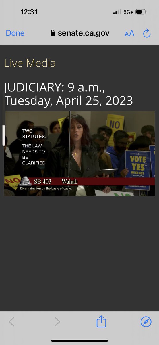 HinduAmerican's tweet photo. #Breaking: At CA Senate Judiciary #SB403 hearing, @aishabbwahab advocates for her bill tearing up the Indian community.
Then Bahujan leader Sandeep Dedage defiantly pushes back against stereotypes of their community & lawyer Rakhi Israni explains why SB403 is unconstitutional. https://t.co/LAQGwb3h7V
