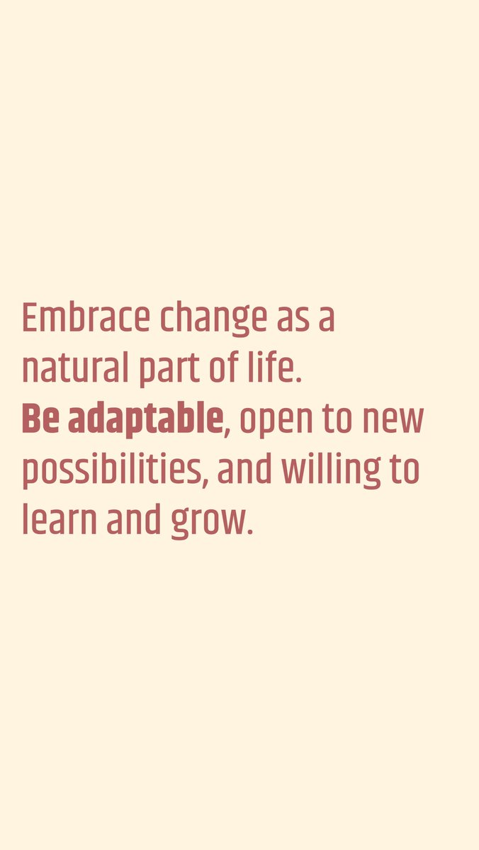 ThoSup1000's tweet photo. Embrace change as a natural part of life.

Be adaptable, open to new possibilities, and willing to learn and grow.

#changeisinevitable #adaptability #thoughtsupplement https://t.co/W0VdedhLDb