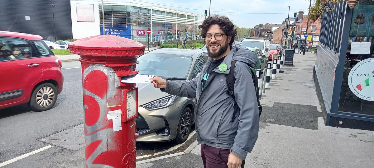Have you used your postal vote yet?

Use your vote for positive change in #Sheffield.

Vote <a href="/SheffieldGreens/">Sheffield Green Party</a> for a party that will always fight for 

✅️ #ClimateAction 
✅️ Social Justice
✅️ Publicly-controlled transport &amp; active travel
✅️ Refugee &amp; migrant rights