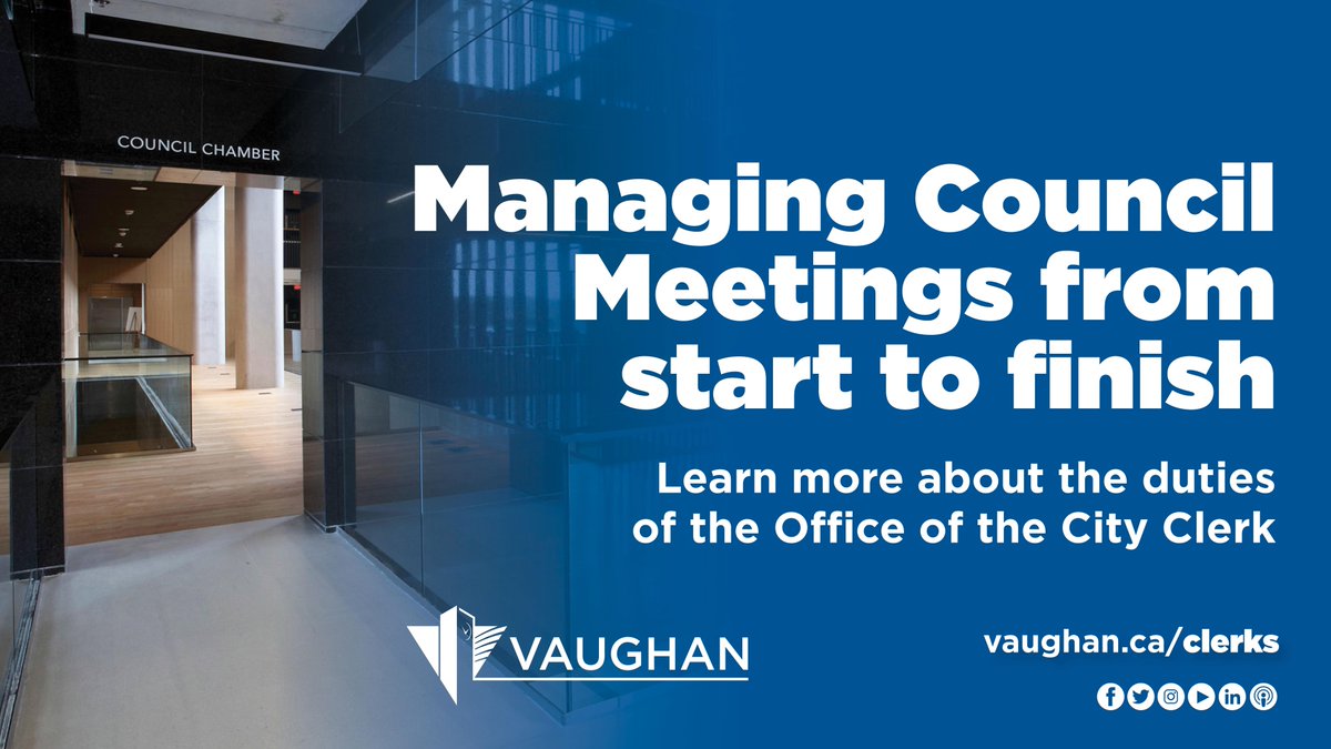Have you ever wondered what services Vaughan’s Office of the City Clerk provides? As part of a new series, the City is showcasing the vital work undertaken by this busy team. Next up: Council and Committee meetings: vaughan.ca/news/managing-…