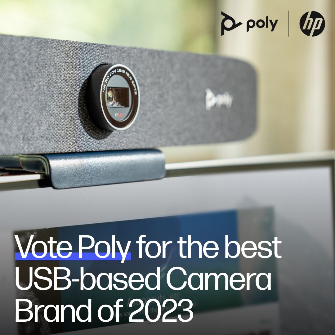 PolyCompany's tweet image. We&apos;re excited to announce Poly has been nominated for two @rAVePubs Readers’ Choice Awards! 🎉 

Vote Poly for &quot;Favorite USB-based Camera Brand&quot; and &quot;#PolyDirectorAI for Favorite Meeting Equity Product&quot; of 2023. 🙏 

Voting is open until May 24! 👉 bit.ly/41E3tHK