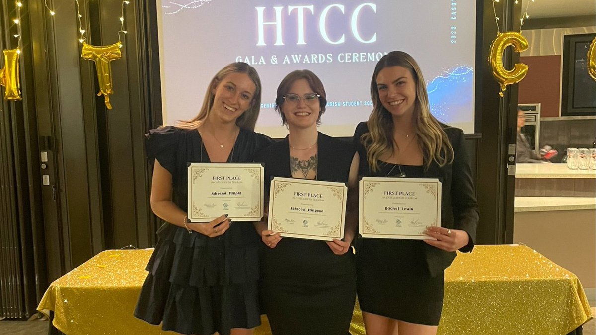 Celebrating #TourismWeekCanada2023
Recap! Last month, Lang HFTM students, Adriana Malpas, Rebecca Ransome and Rachel Lewin took home 1st place in the tourism category at the Hospitality Tourism Case Competition (HTCC)!
Congratulations!  #HFTMProud #LangBusiness #UofG