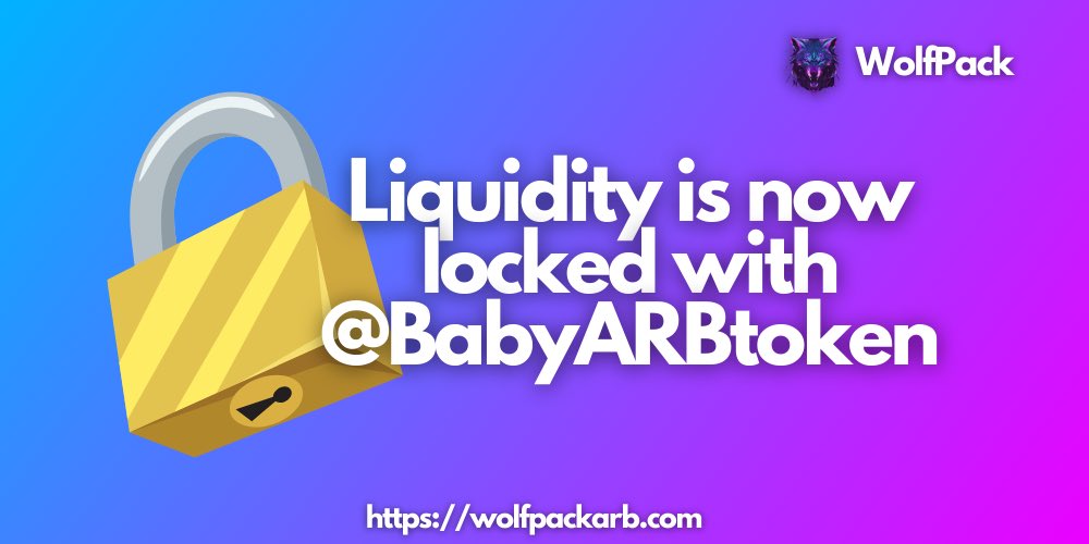 Our liquidity has been locked with @BabyARBtoken.
 
We will be renouncing the contract shortly!

locker.babyarbitrum.finance/browse/0xACD3E…

@BabyARBtoken