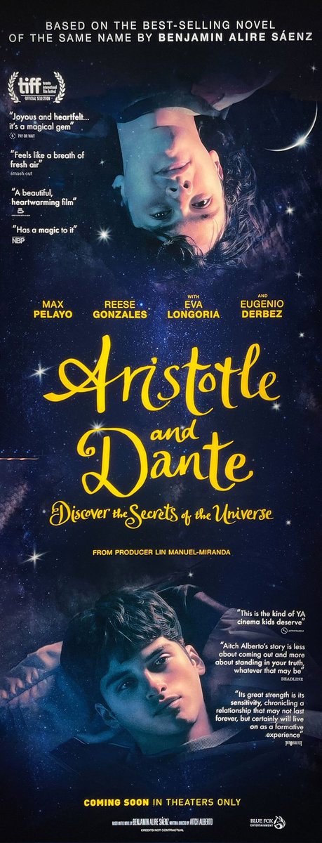 Pôster oficial  de 'ARISTÓTELES E DANTE DESCOBREM OS SEGREDOS DO UNIVERSO'!
#AristotleAndDante 
#DiscoverTheSecretsOfTheUniverse