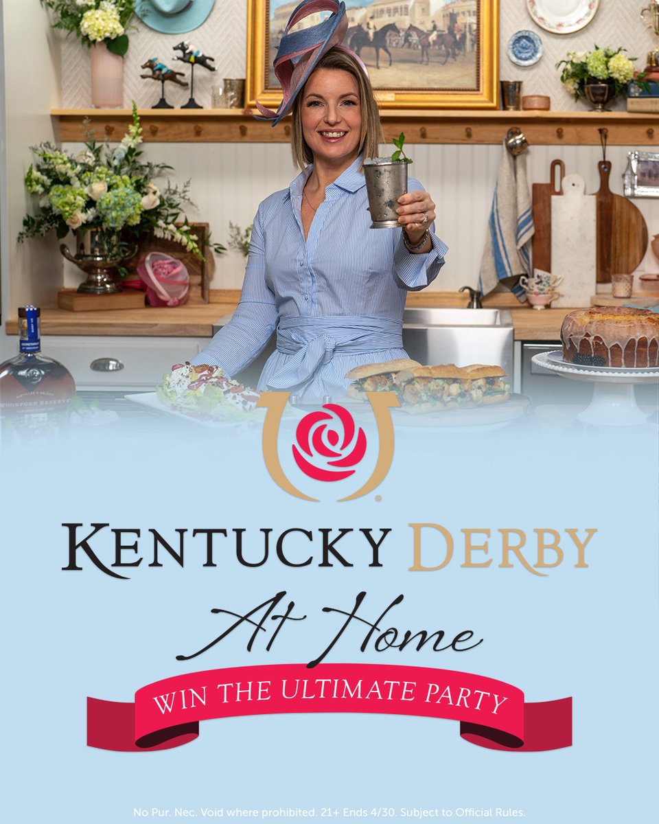 NBCSports's tweet image. Enter the @kentuckyderby sweepstakes to win the ultimate #kentuckyderbyathome experience including a @TwinSpires Racing Voucher, @vineyardvines host outfits, and an at-home menu for 20 created by @ChefDPhillips!

Enter here: bit.ly/444HSKq