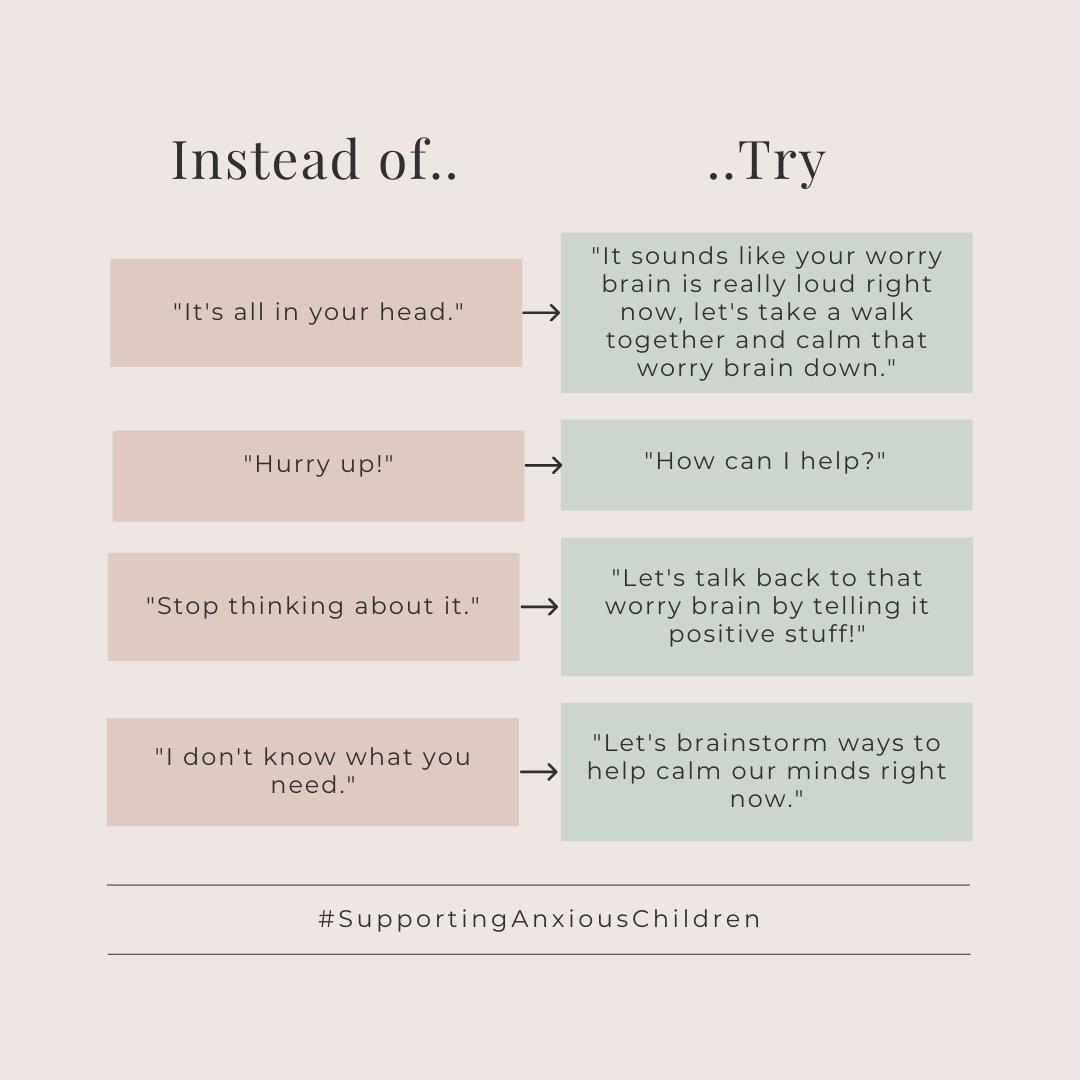 If your child struggles with anxiety, you know the challenge of finding the right things to say when he or she is worried. Try one of these phrases the next time your child is feeling worried.