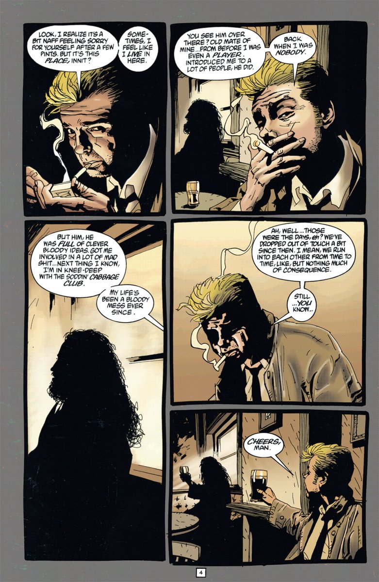 Fun fact: John Constantine also acknowledges he knows Alan Moore, his creator, in the 10th anniversary issue of Hellblazer.