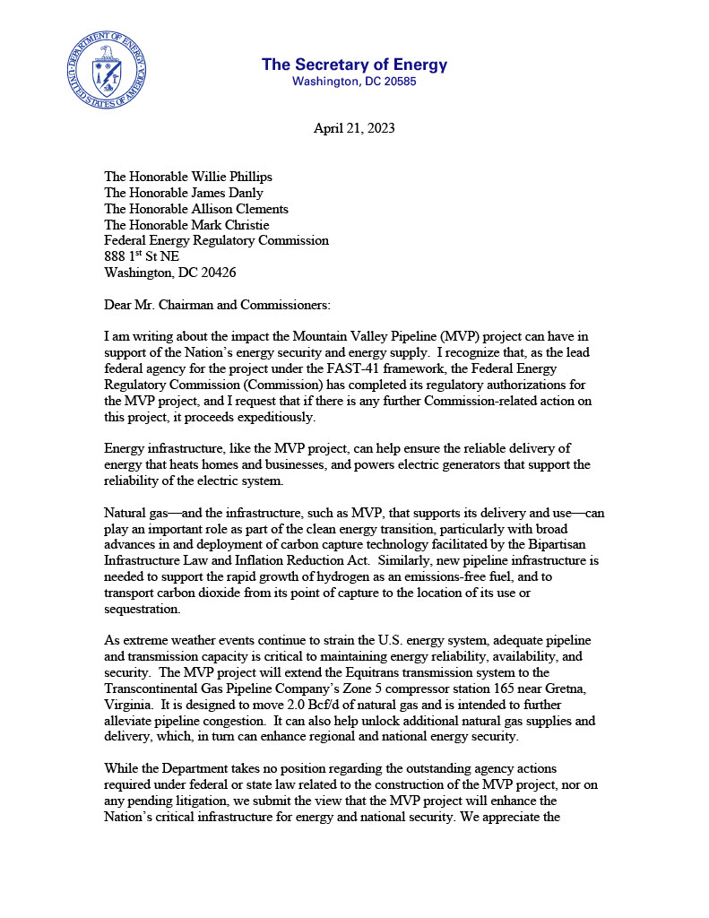 cbzeigler's tweet image. @SecGranholm | "Energy infrastructure, like the MVP project, can help ensure the reliable delivery of energy that heats homes and businesses, and powers electric generators that support the reliability of the electric system."

#UScompetitiveness #economicgrowth #energysecurity