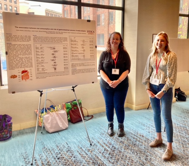 Nutrition and Dietetics graduate students, Isabel Casler and Katie Hertline, presented research conducted with Dr. Maryam Hashemian <a href="/Hashemian3/">Hashemian</a>  at the New York State Academy of Nutrition and Dietetics Annual Meeting last weekend in Syracuse. Excellent job!