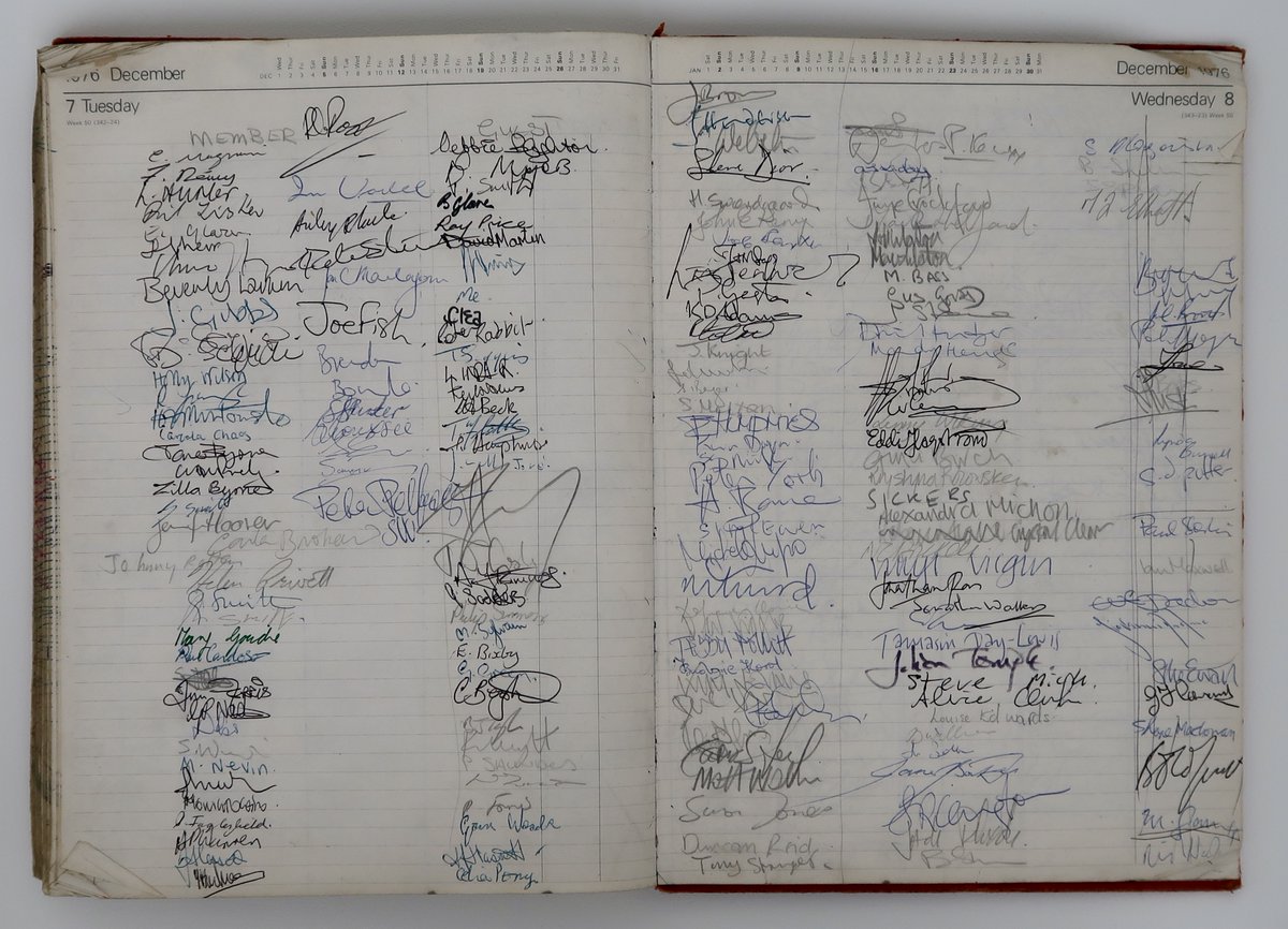 Birmingham 81 (@birmingham_81) on Twitter photo Here's the other guest book from The Roxy that's currently on show at the <a href="/saatchi_gallery/">Saatchi Gallery</a>'s Beyond The Streets exhibition. Let's see who signed these pages from December 1976.... (THREAD 6 of 10) Here's the other guest book from The Roxy that's currently on show at the <a href="/saatchi_gallery/">Saatchi Gallery</a>'s Beyond The Streets exhibition. Let's see who signed these pages from December 1976.... (THREAD 6 of 10)