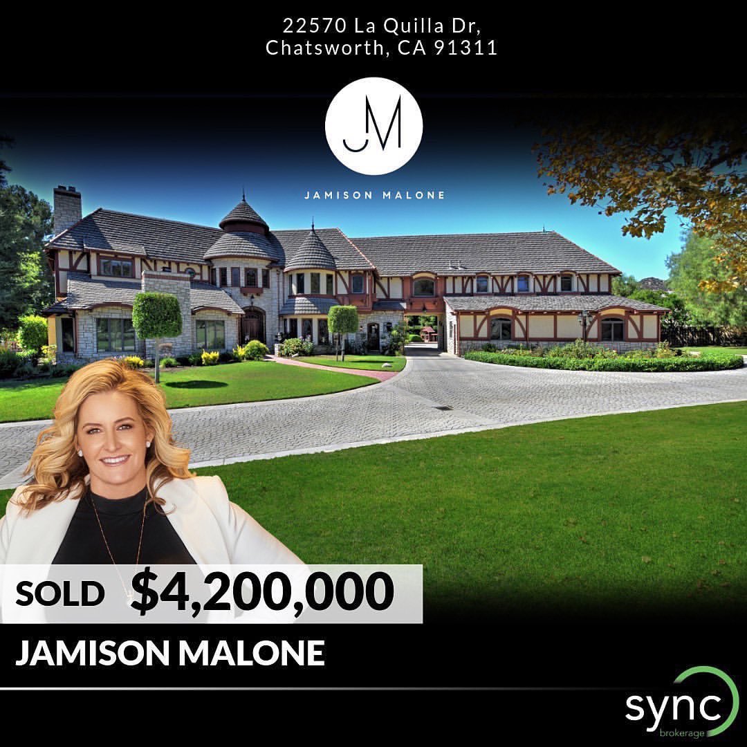 realestatesty1e's tweet image. Another successful sale in the books!

Jamison Malone, Principal &amp;amp; Director of Power Play Sports &amp;amp; Entertainment, just closed a deal worth $4.2 million for 22570 La Quilla Dr in Chatsworth, CA. 

@andreshoyos2022
@jamison_spain_malone 
 #SyncBrokerage #SYNCin #MaloneRE #PPSE