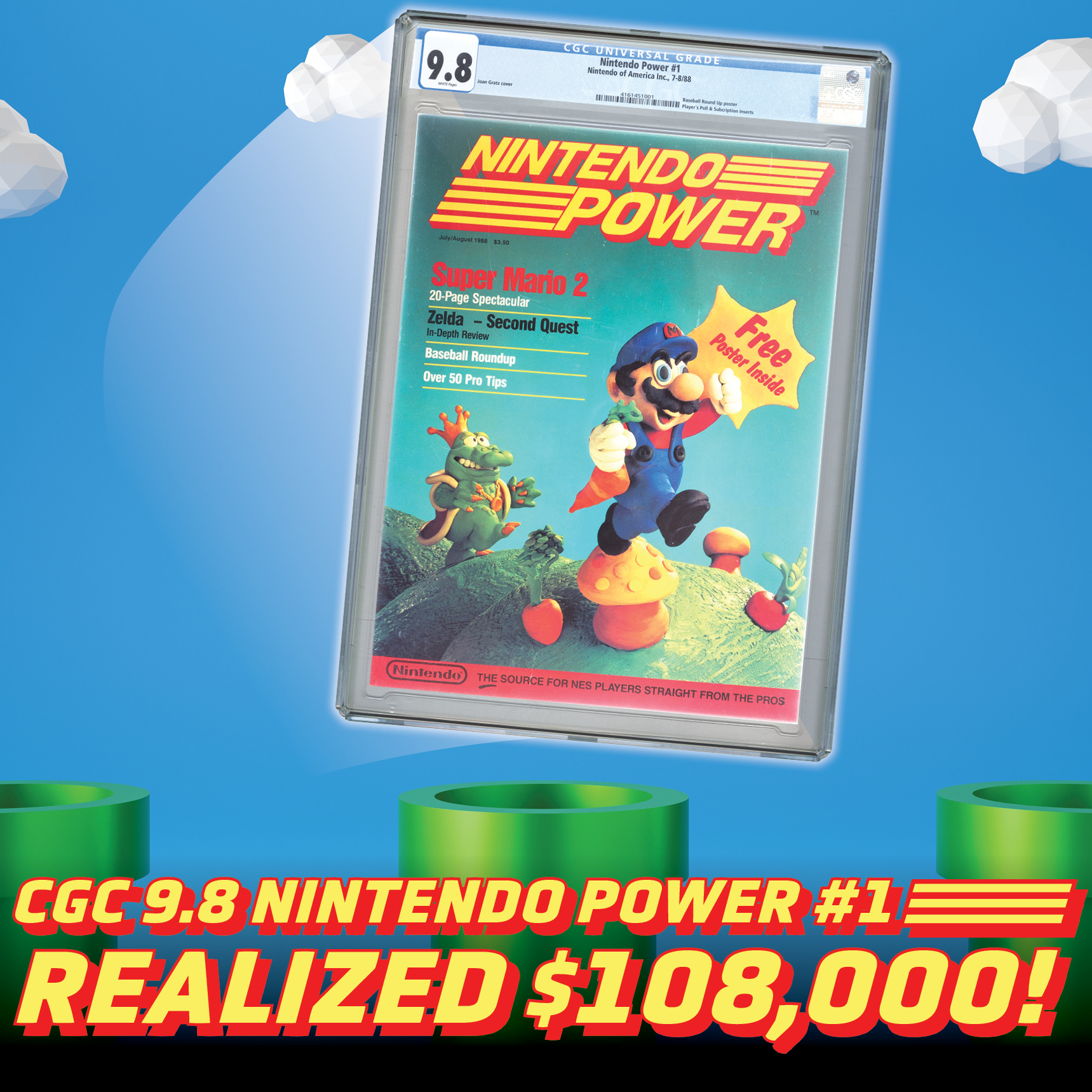 CGC Video Games on X: A Nintendo Power #1 magazine graded CGC 9.8 realized  an incredible $108,000, the highest price realized for any Nintendo Power  magazine at auction! This sale is a