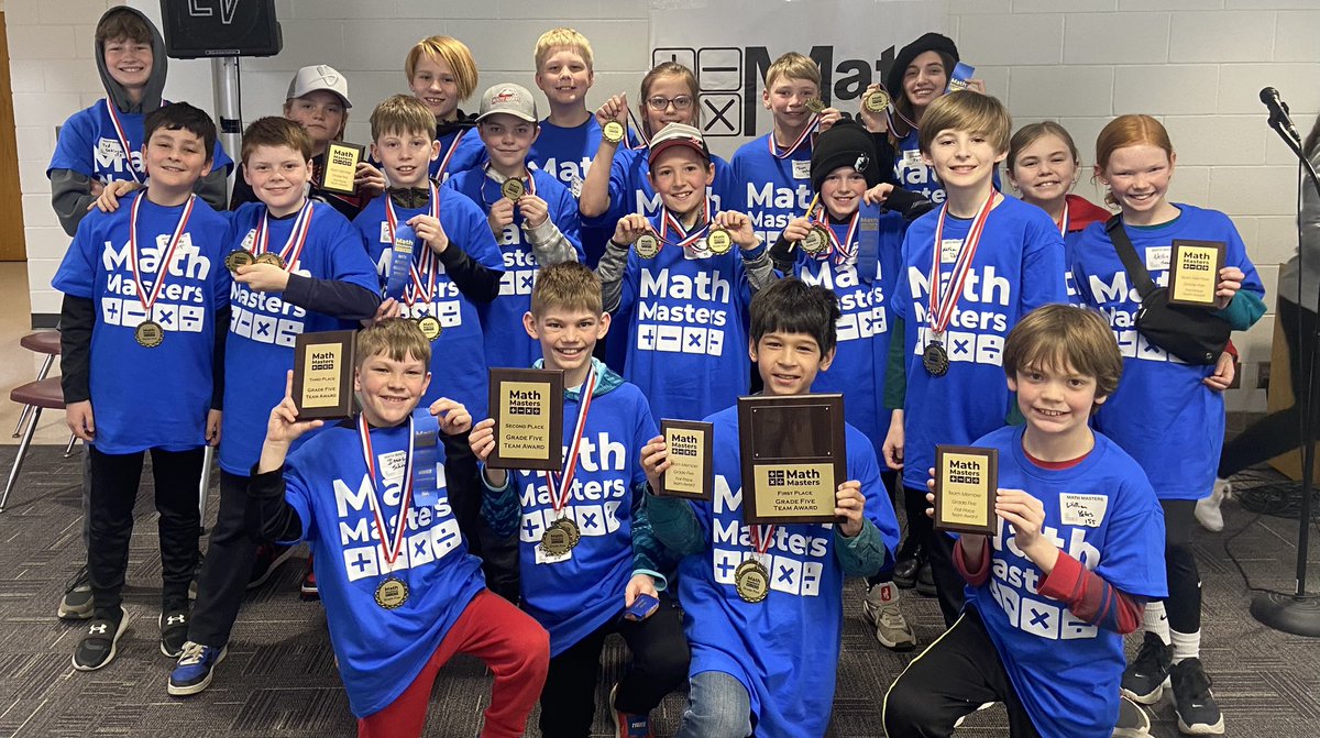 MrRunke's tweet image. The @GrandviewMS 5th Grade Math Masters team had a dominant performance today. The 4 teams swept the Top 4 in the Team Competition. In Individual Problem Solving, we had 10 of the top 15. For Individual Facts, 7 of the top 14. #MathMasters