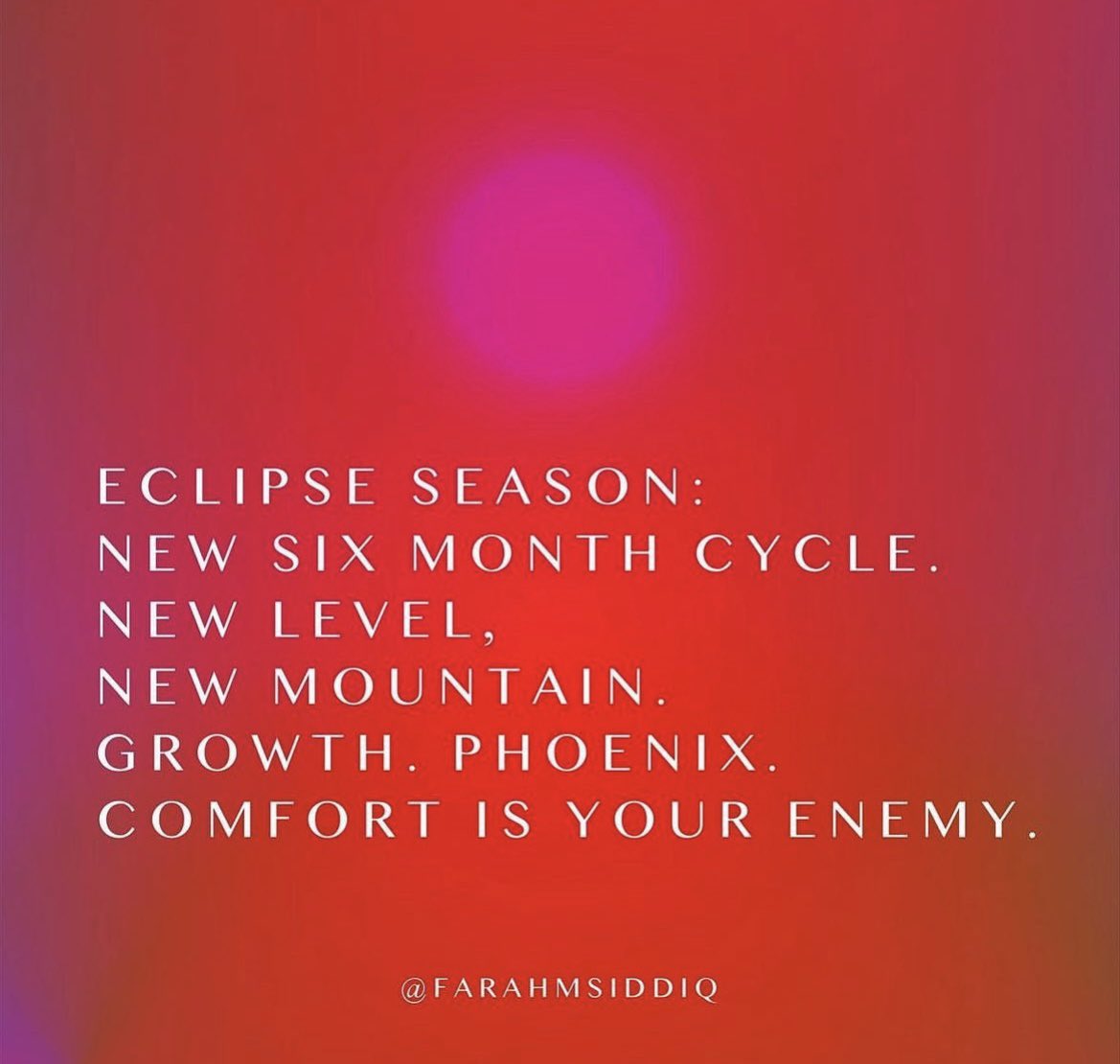 It’s uncomfortable when you’re growing. If it’s comfortable, you’re not growing. #eclipseseason