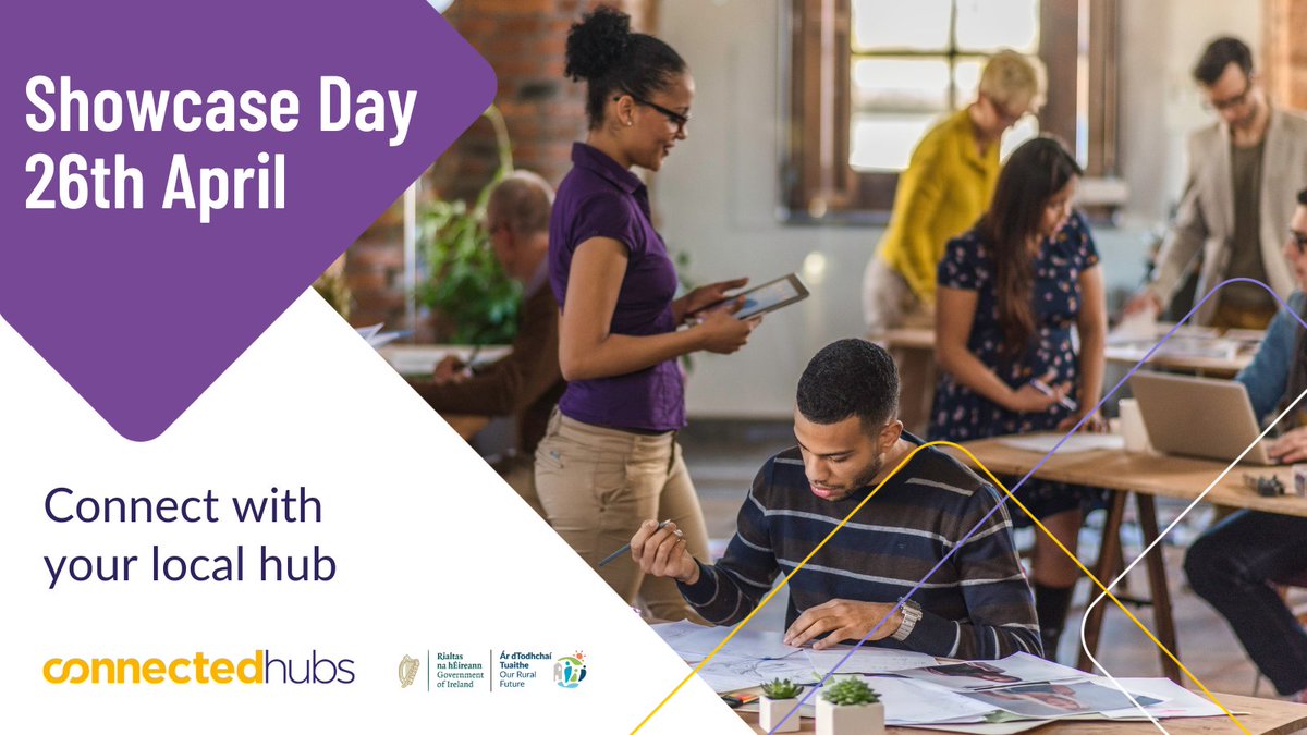 It's finally here. #ShowcaseDay is happening at 50+ hubs around Ireland.

Showcasing their services and localities, hubs are running coffee mornings, speaker events and meetups.  Don't miss out.

Find your local event 👉bit.ly/CH1Events

#ConnectedHubs #OurRuralFuture