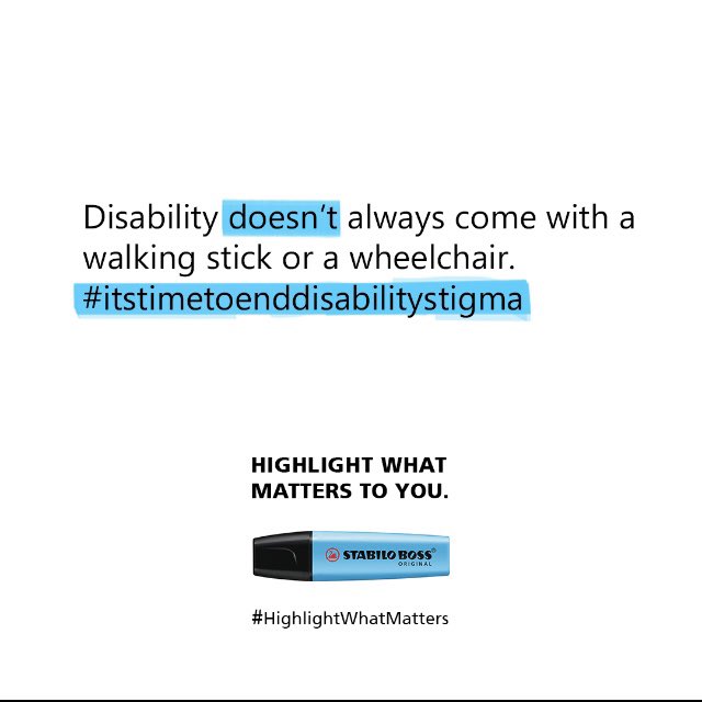 Pro87Rebecca's tweet photo. Thank you to @STABILOUK for my hashtag in your new campaign #HighlightWhatMatters #itstimetoenddisabilitystigma https://t.co/qq3KV4BRST