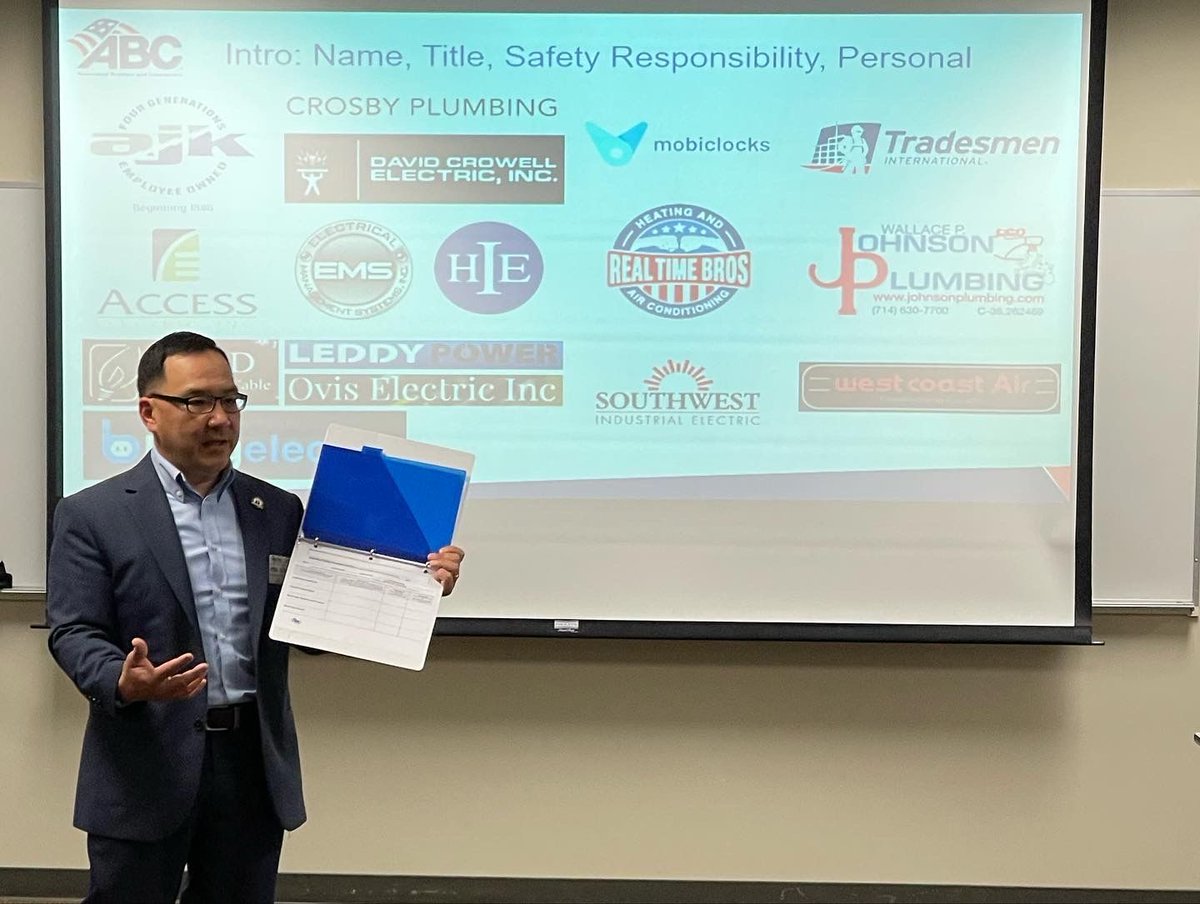 ABCSOCAL1's tweet photo. Happening right now at our ABC SoCal Anaheim office is our first ever and sold-out Safety Academy! @ABCNational's Senior Director of Safety Joe Xavier is here leading the academy.
#ABCSoCal #ABCMeritShopProud #safety #constructionindustry https://t.co/RvVGrgQncb