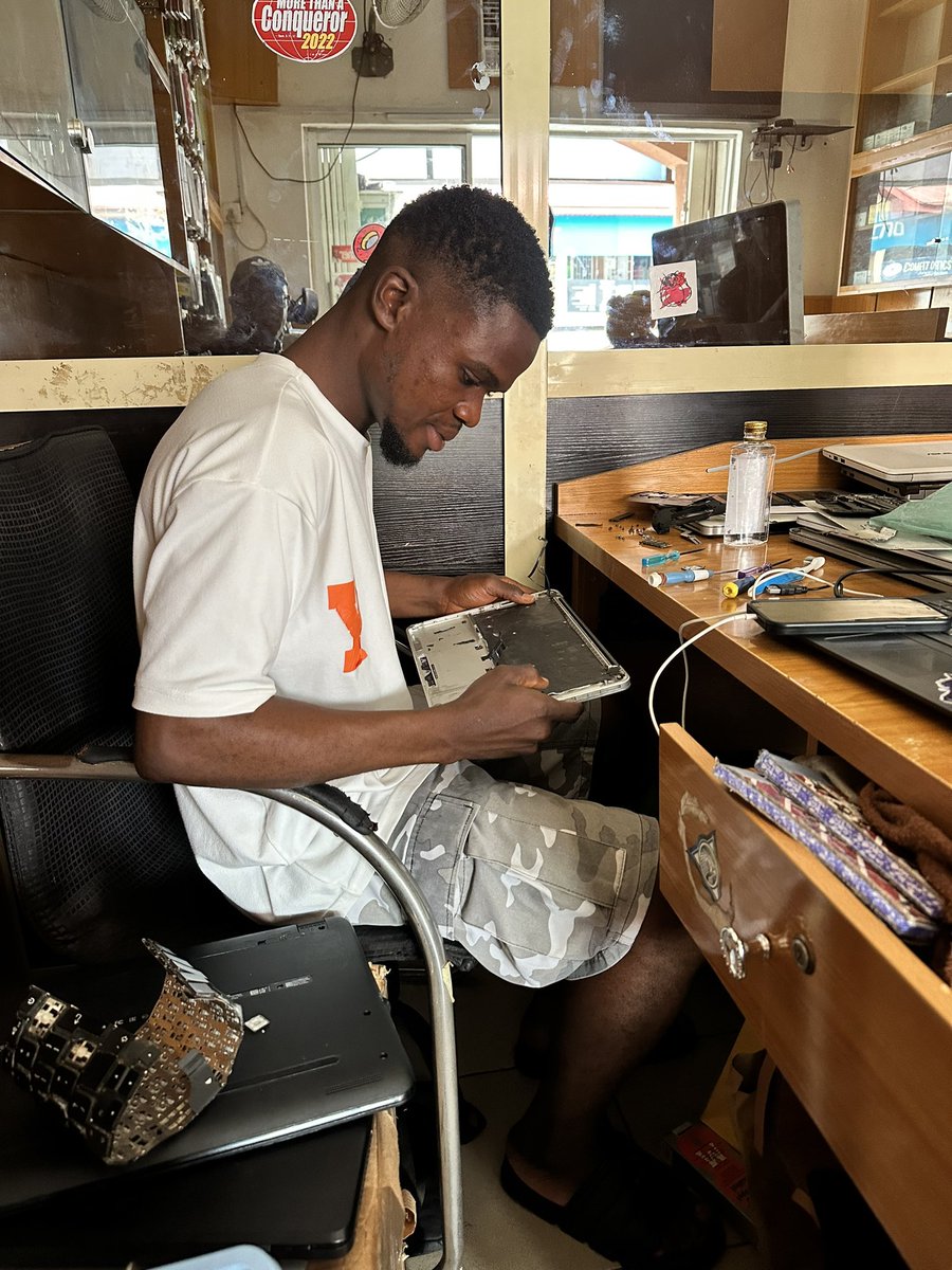 Godwin is the guy that saved <a href="/DrJoeAbah/">Dr Joe Abah, OON</a> over 300k (Naira) by fixing his Macbook in less than 10 mins for 10k naira.
Godwin has saved alot consumers from high end charges by branded workshops that would waste your time and over charge you for the same service.
Unfortunately, not