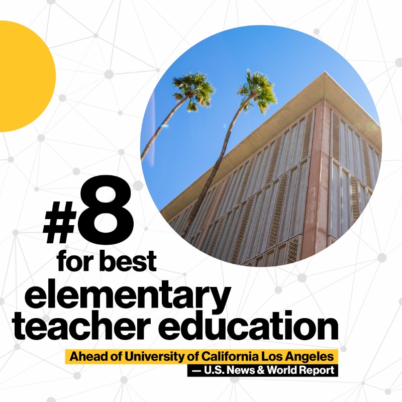ASU's tweet photo. BREAKING: ASU has 14 graduate degree programs that ranked in the top 10 nationwide — including one that is ranked No. 1 for the second year in a row, according to rankings just released by @usnews! 🙌😈

Read the full @asunews story: