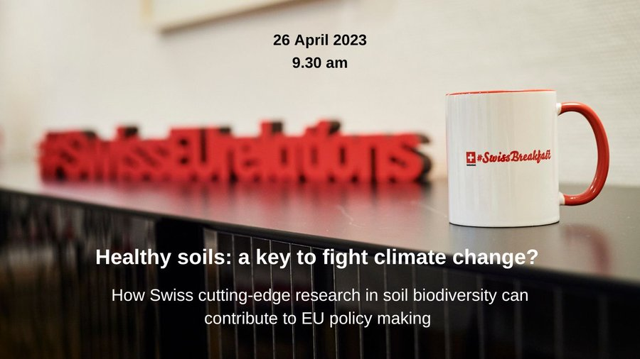 SwissmissionEU's tweet photo. Join us tomorrow at 9.30 am for a #SwissBreakfast on "Healthy soils: a key to fight climate change?" with
@TWCrowther from @CrowtherLab
& Ion Codescu @EU_ENV @EU_Commission
, moderated by @GNaujokaityte
📺Follow the debate online: https://t.co/DkGRQSVH9N… #SwissEUrelations https://t.co/178XglFMkX
