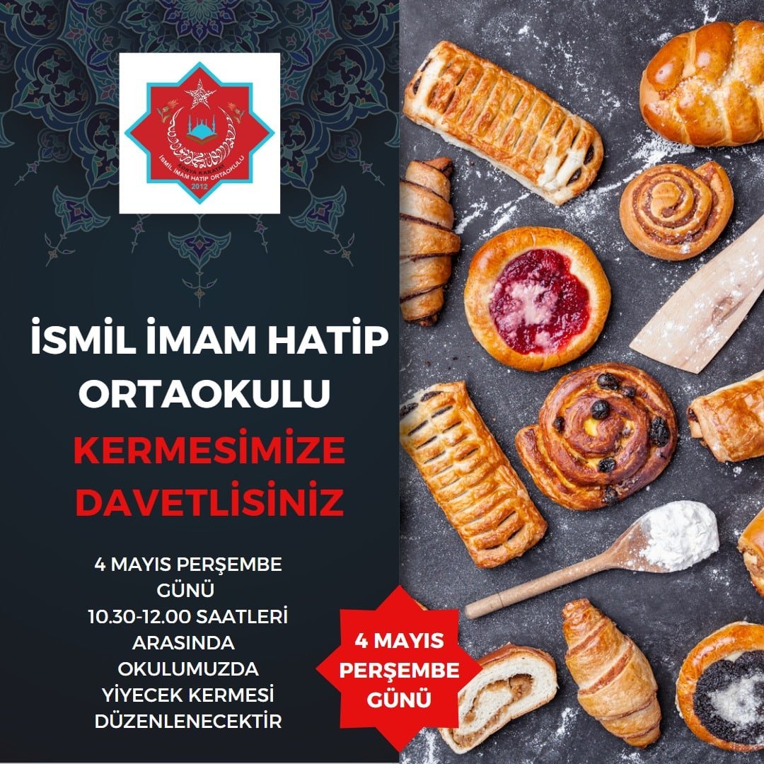 ImamIsmil's tweet photo. 4 Mayıs Perşembe günü okulumuzda düzenleyeceğimiz kermesimize davetlisiniz https://t.co/FG5OZshNaZ