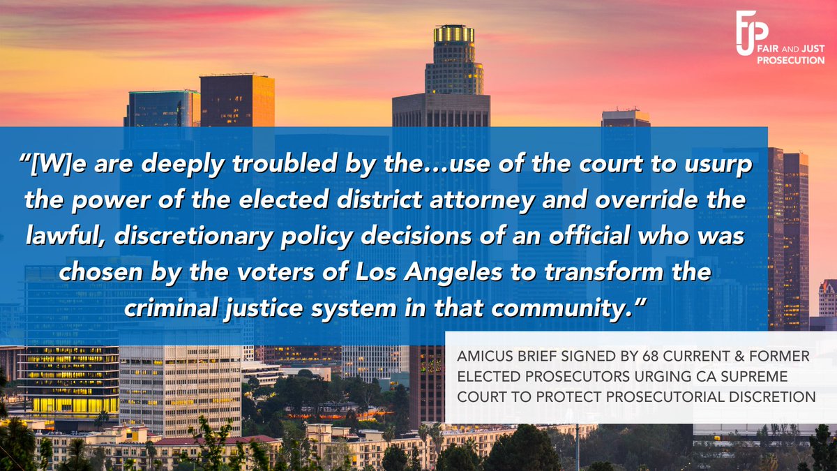 Fair and Just Prosecution (@fjp_org) on Twitter photo Yesterday, 68 current and former elected prosecutors urged <a href="/CaSupremeCourt/">California Supreme Court</a> to protect the discretion of @GeorgeGascon & other DAs to charge and prove only those three-strikes enhancements that promote the interest of justice. Read more: fairandjustprosecution.org/wp-content/upl… Yesterday, 68 current and former elected prosecutors urged <a href="/CaSupremeCourt/">California Supreme Court</a> to protect the discretion of @GeorgeGascon & other DAs to charge and prove only those three-strikes enhancements that promote the interest of justice. Read more: fairandjustprosecution.org/wp-content/upl…