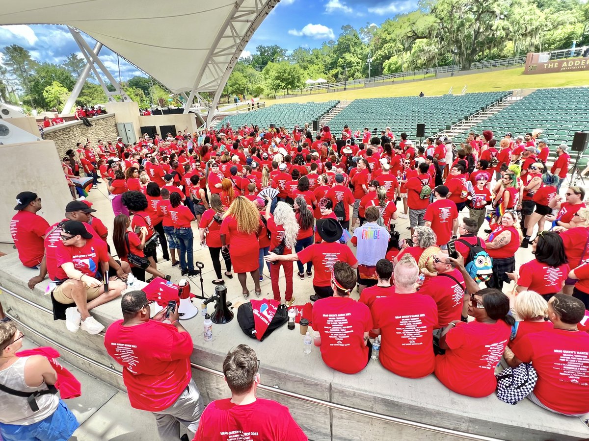 CarlosGSmith's tweet photo. Hundreds of drag queens from across Florida are preparing to march on Tallahassee!

They are FABULOUS.

They are FIERCE.

They are FURIOUS!

And after seeing their rights trampled by the GOP supermajority— they’re fighting back.

It’s time to #DragDeSantis! #TheShowsMustGoOn 👠🏳️‍🌈 https://t.co/Hz7ERlUZJy