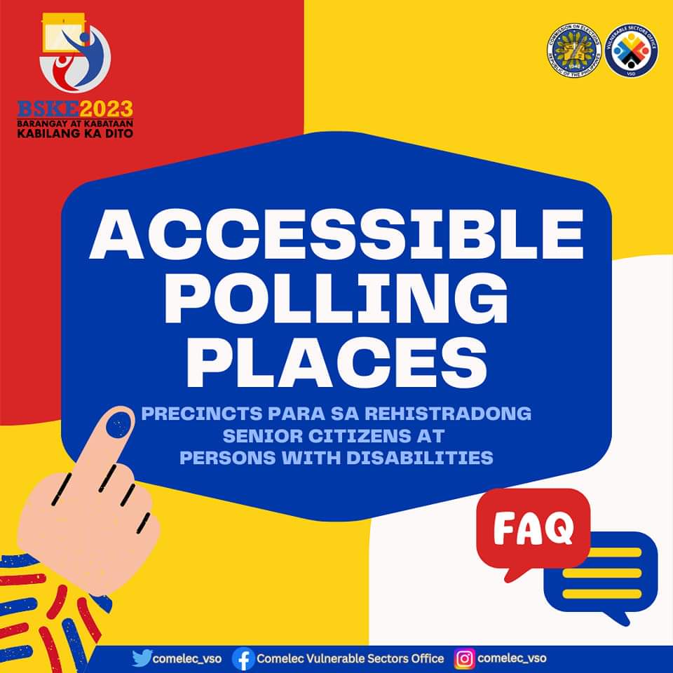 OEO_MALAY's tweet photo. Ano ba ang Accessible Polling Places or APPs?  
📸 credit: ComelecVSO
#AlagangVSO #LahatDapat #COMELECVSO #VulnerableSectors #SeniorCitizens #PersonsWithDisabilities https://t.co/whIxzeMf1w