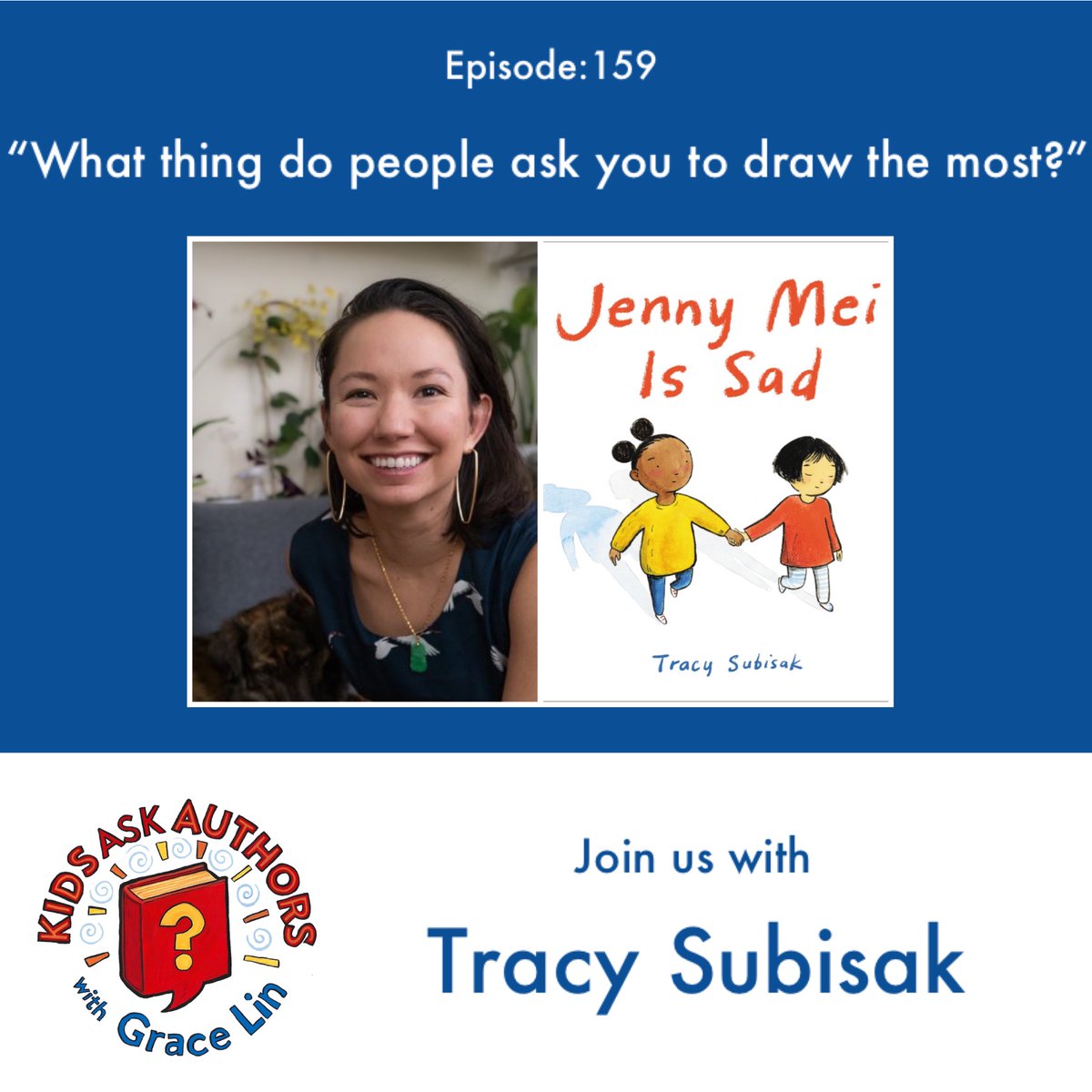 This week we welcome author and illustrator, Tracy Subisak on the #kidsaskauthorspodcast! We have Grace and Tracy answer this great kid question, “What thing do people ask you to draw the most?” Hear the interview and a kid book review on kidsaskauthors.com! #kidlit