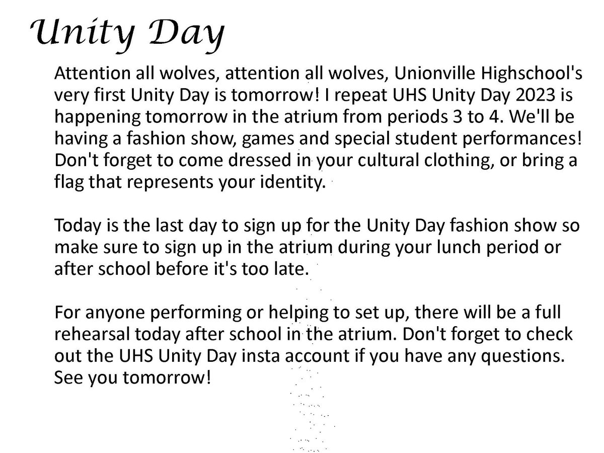 Unionville HS (@uhsupdates) on Twitter photo 