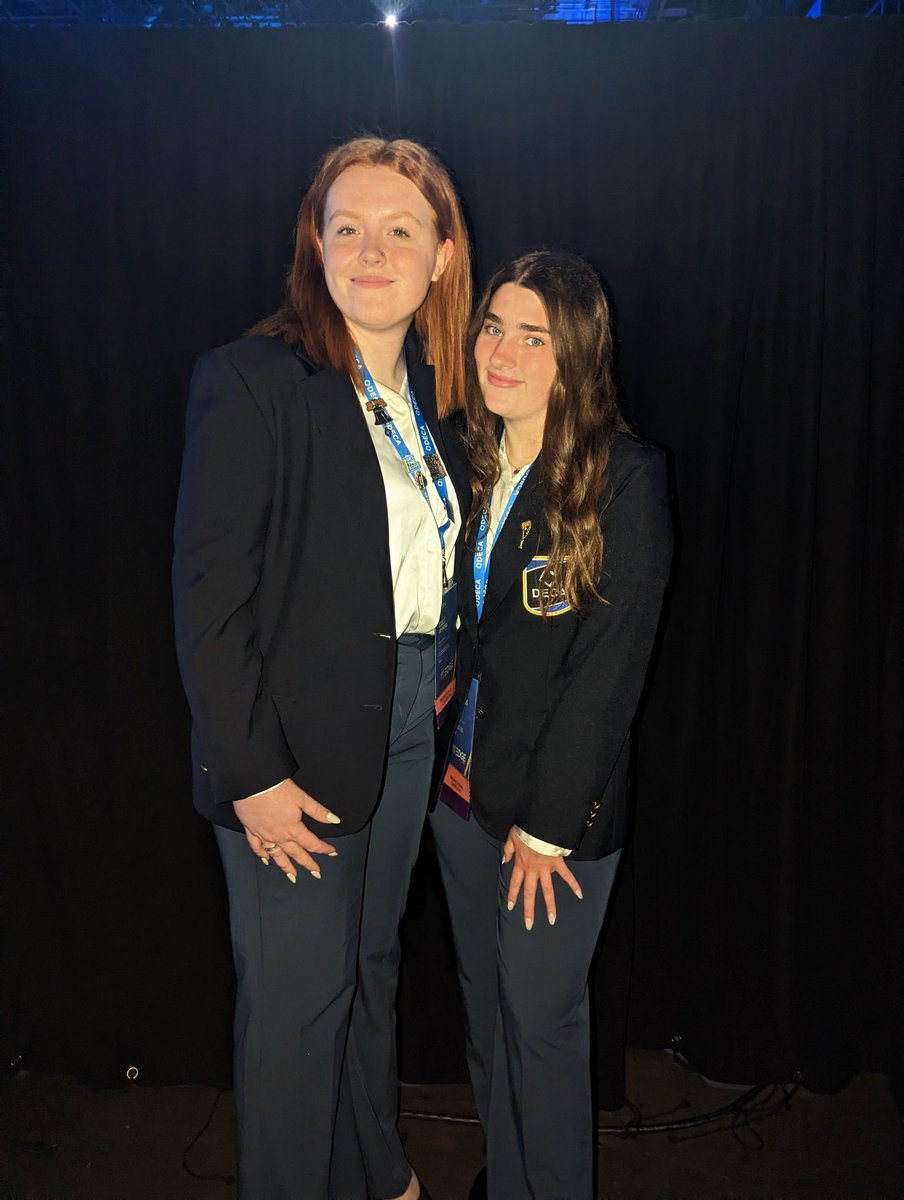 MSHSDeca's tweet photo. Congratulations to Cali and Alexius who are Overall Finalist at DECA Nationals in Entrepreneurship Team. Good luck ladies. 🔷🏆🔷 @MSHSactivities https://t.co/TVGZ18MFtS