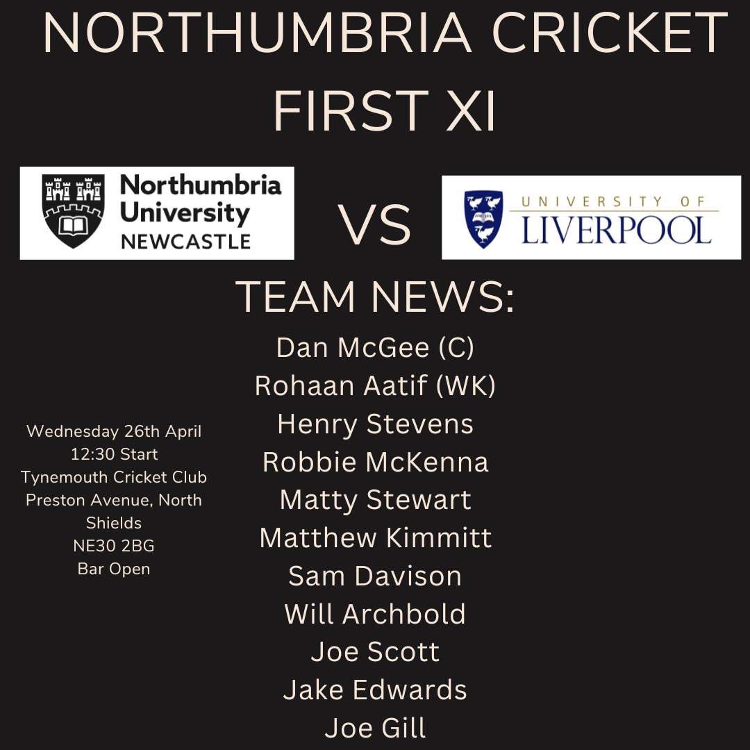 Tomorrows Team News:

1XI to play <a href="/livunicricket/">LUCC</a> at <a href="/TynemouthCC/">Tynemouth CC</a> with a 12:30 start. Bar is open from 1pm.

#UTP
#PTID
