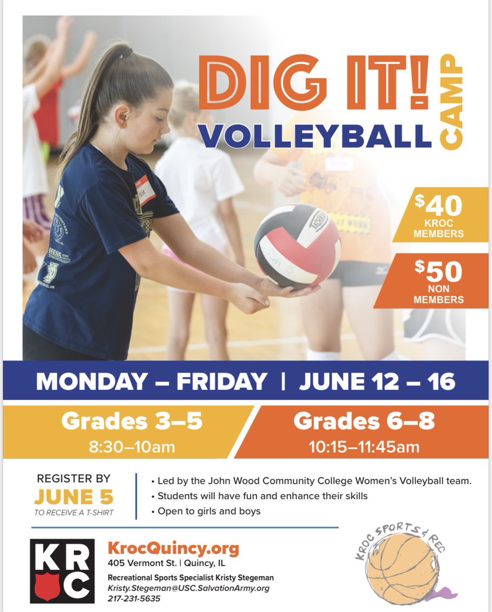 Mark your calendars! We have collaborated with the Kroc Center to host a summer camp! Register by June 5th to receive a shirt!