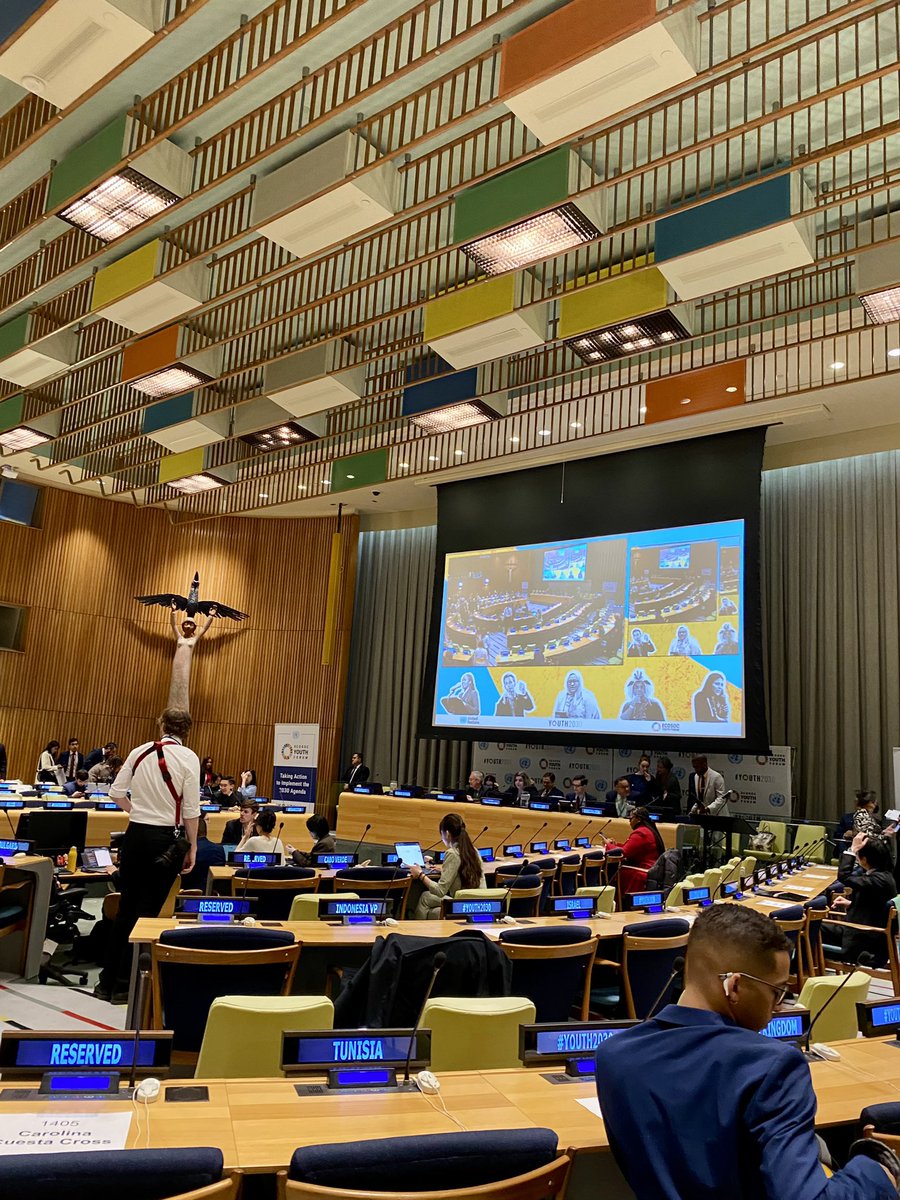 OrdukhanG's tweet photo. The @ECOSOC #Youth2030 Forum has been launched at @UN Headquarters in #NY. The theme of this year’s 3-day forum is "Accelerating the #COVID-19 recovery &amp; full implementation of the 2030 Agenda with &amp; for #youth”.
#GlobalGoals #NAMYO #NAMYouth https://t.co/KQcK6r8N05