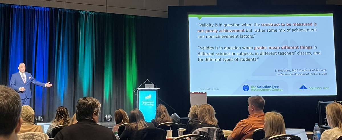 Dr. Josh Kunnath (@joshkunnath) on Twitter photo Great keynote by <a href="/TomSchimmer/">Tom Schimmer</a> today. Here’s the quote that I’m reflecting about on system-wide grading:
“Validity is in question when grades mean different things in different schools or subjects, in different classes, and for different types of students.”(Brookhart, 2013) Great keynote by <a href="/TomSchimmer/">Tom Schimmer</a> today. Here’s the quote that I’m reflecting about on system-wide grading:
“Validity is in question when grades mean different things in different schools or subjects, in different classes, and for different types of students.”(Brookhart, 2013)