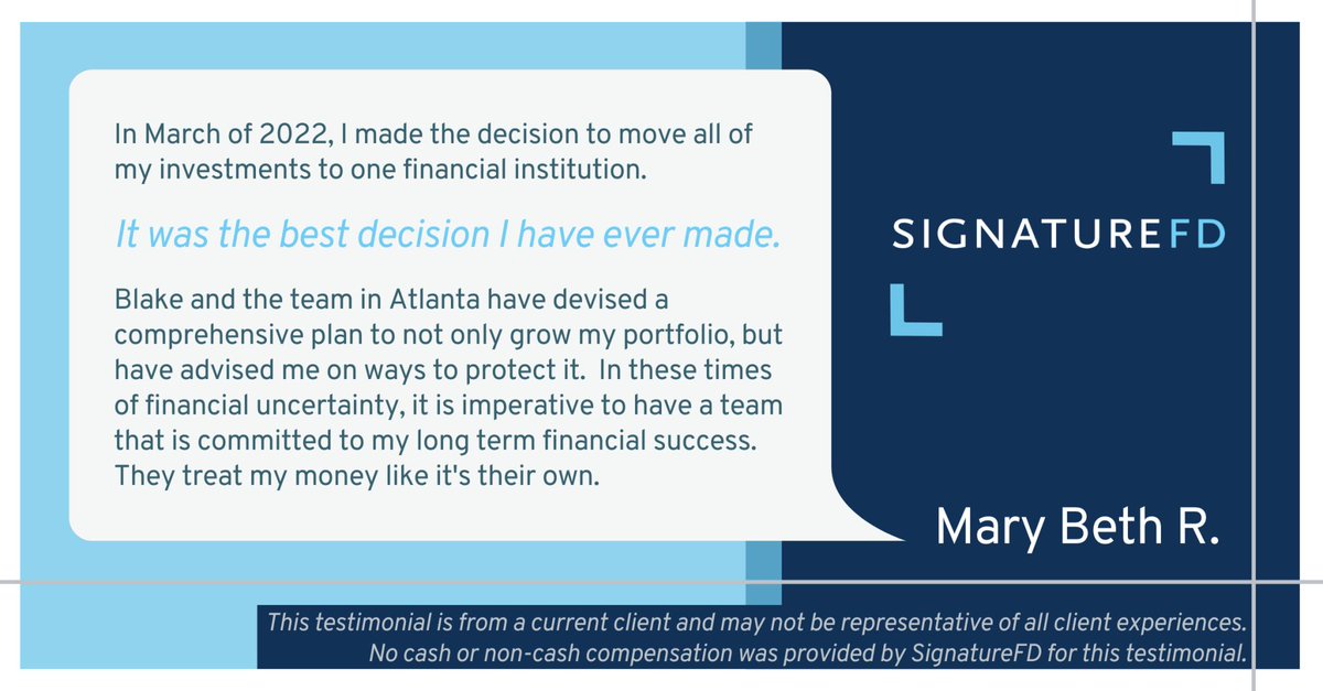 SignatureFD's tweet photo. Our process doesn't start with who we are, it starts with who YOU are. Hear what one of our clients had to say about us! #NetWorthwhile https://t.co/0wqAycYY0V