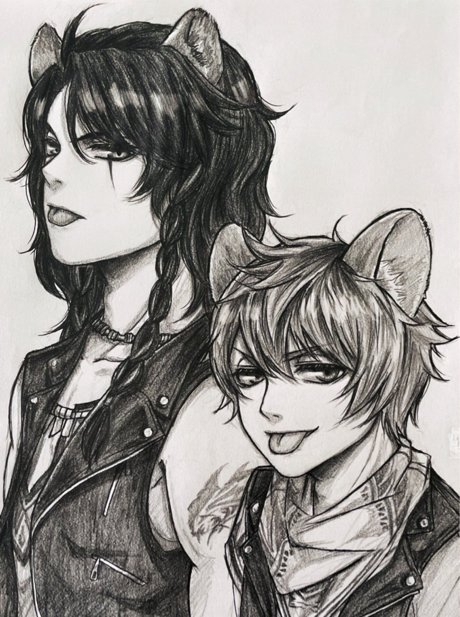 03n08r's tweet photo. レオナさんとラギーくん
(ラギーくん初描き楽しかった……) https://t.co/UAWxtZrvNL
