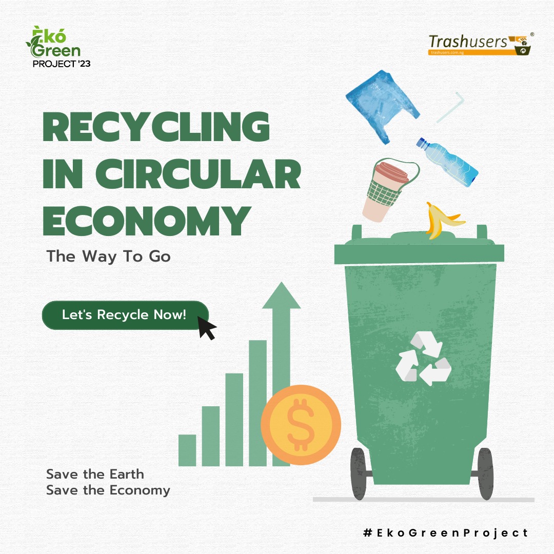 trashusers_NG's tweet photo. A circular economy model is gaining grounds, and recycling plays a crucial role in this model.

The circular economy model is an economic system where products are designed to last longer; be reused, repaired or recycled rather than disposed after their initial use. https://t.co/PwwLhkrrf8