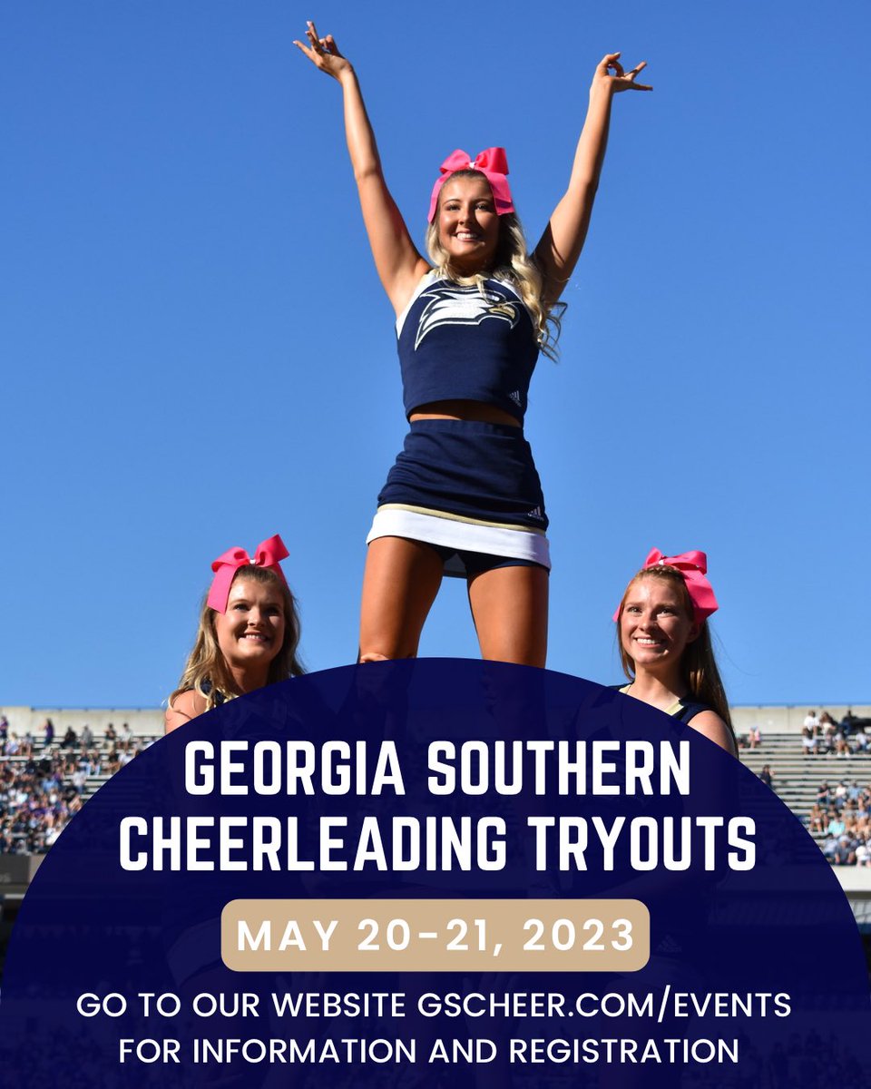GS Cheer (@gasoutherncheer) on Twitter photo ๐๐ ๐๐๐๐ ๐๐๐๐๐ ๐๐๐๐๐๐๐ ๐๐ฆ
โข
Have you signed up yet?? Sign up ๐๐๐๐๐ to join the ๐ ๐ญ๐ข๐ฆ๐ ๐๐๐ญ๐ข๐จ๐ง๐๐ฅ ๐๐ก๐๐ฆ๐ฉ๐ข๐จ๐ง Georgia Southern Cheerleading squad!! #collegiatecheer #collegetryouts #gscheer #wingsup ๐๐ ๐๐๐๐ ๐๐๐๐๐ ๐๐๐๐๐๐๐ ๐๐ฆ
โข
Have you signed up yet?? Sign up ๐๐๐๐๐ to join the ๐ ๐ญ๐ข๐ฆ๐ ๐๐๐ญ๐ข๐จ๐ง๐๐ฅ ๐๐ก๐๐ฆ๐ฉ๐ข๐จ๐ง Georgia Southern Cheerleading squad!! #collegiatecheer #collegetryouts #gscheer #wingsup