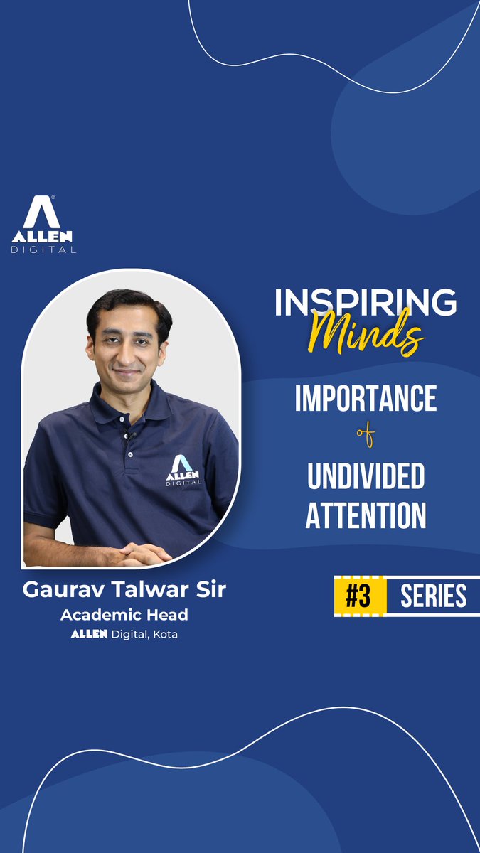 ALLENDigital_In's tweet photo. 📍Attention all students!

🌟 Get ready for one more inspiring session by Gaurav Talwar Sir (Academic Head, ALLEN Digital, Kota).

👉🏻 For the Entire Video: https://t.co/rx29jqGTl2

#ALLENDigital #CareerCoach #motivation #OnlineEducation #OnlineLearning #inspiringminds https://t.co/CF2D4ucUtl