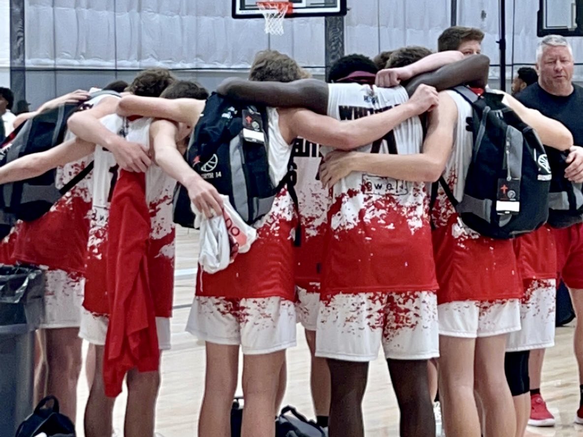 “Bigger Than Basketball” isn’t just something we say, it’s the purpose &amp; identity of Cross Over Hoops! I love this picture of Coach Jason Durst praying with our 15U COH Elite boys! We are intentional about investing in our players/clients beyond just the game of basketball!