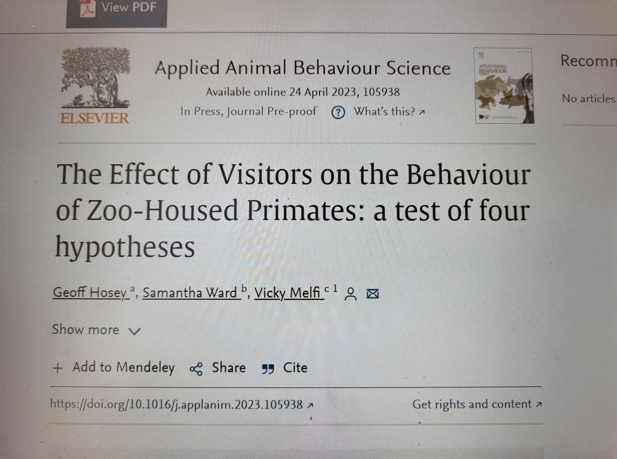 NEW PAPER ALERT with <a href="/vicky_melfi/">Prof Vicky Melfi</a> and prof Geoff Hosey: Primate ecology and housing design along with visitor noise have the most impact on negative behaviours of Zoo primates...Read more:sciencedirect.com/science/articl…

@ntu_research <a href="/NTU_ARES/">Brackenhurst ARES</a> #zooscience #AnimalWelfare