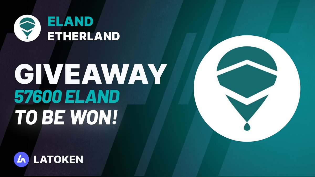 🏆 $1000  ETHERLAND (ELAND) Giveaway on #LATOKEN 

🔥 130 Winners.
✅ Complete all tasks and qualify for the #Giveaway 
📲 Tag 5 Friends and Share.
⏰ April 25, 2023 - May 01, 2023.

JOIN GIVEAWAY👉 go.latoken.com/blv