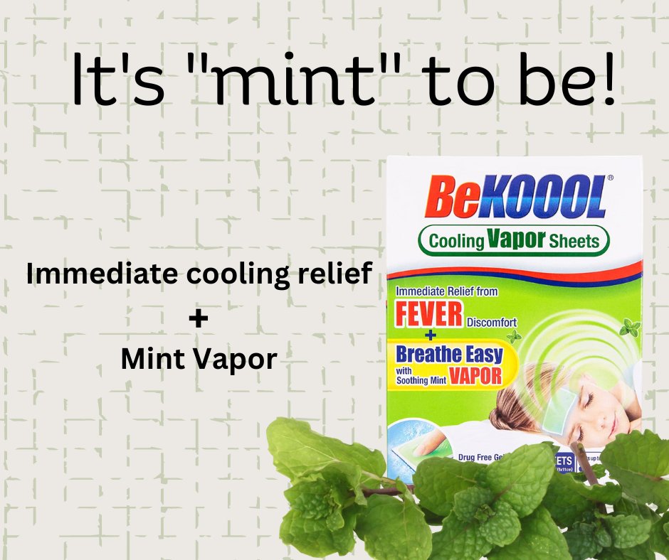 BeKoool's tweet photo. Immediatecooling relief + mint vapor is "mint" to be. Try them out today!

#bekoool #mint #vapor #relief #fever https://t.co/iabvUQwWKL