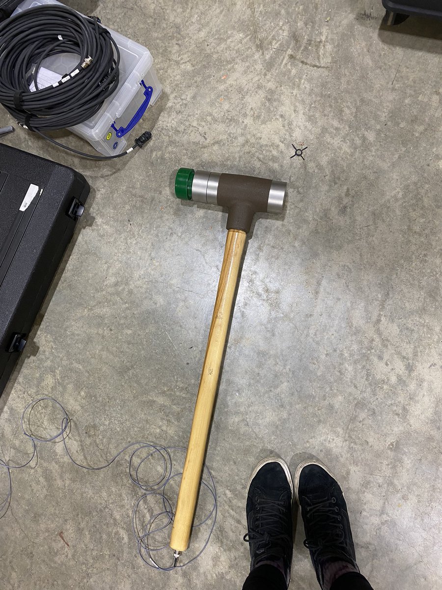 Jothephysicist's tweet photo. I am being paid to hit the floor with a sledgehammer (in the name of science - I swear!) https://t.co/OQRmoWD8nl
